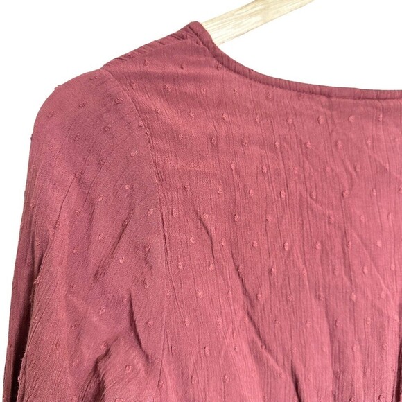 Roxy Rust Pin Dot‎ Beachcomber V-Neck Dress - Juniors Bell Sleeves Size XSmall - Picture 15 of 16